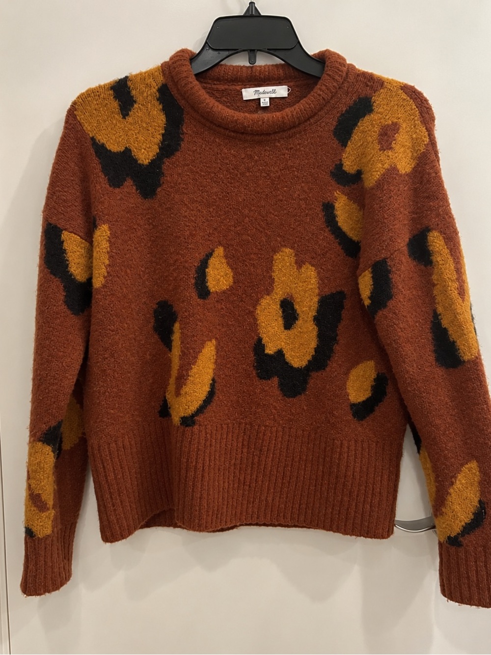 Madewell Leopard Intarsia Fulton Pullover Sweater xxs - Picture 3 of 4